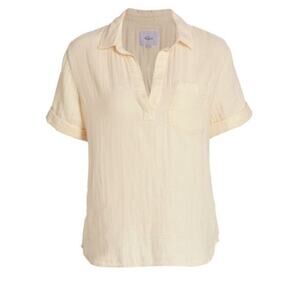 Rails Savannah Cotton Gauze Top Natural Off-White Beige Size Small